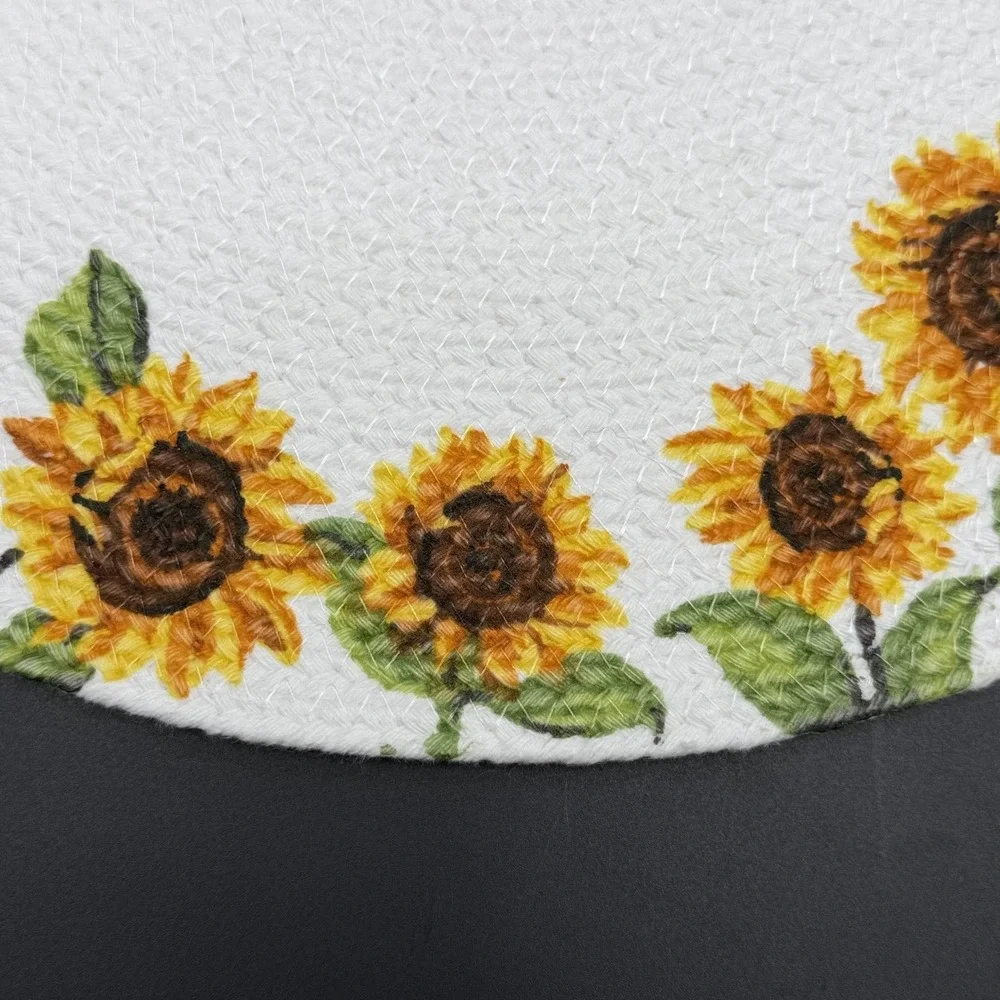 Set of 2 Cracker Barrel Rooster Sunflower Round Placemats Farmhouse Decor New